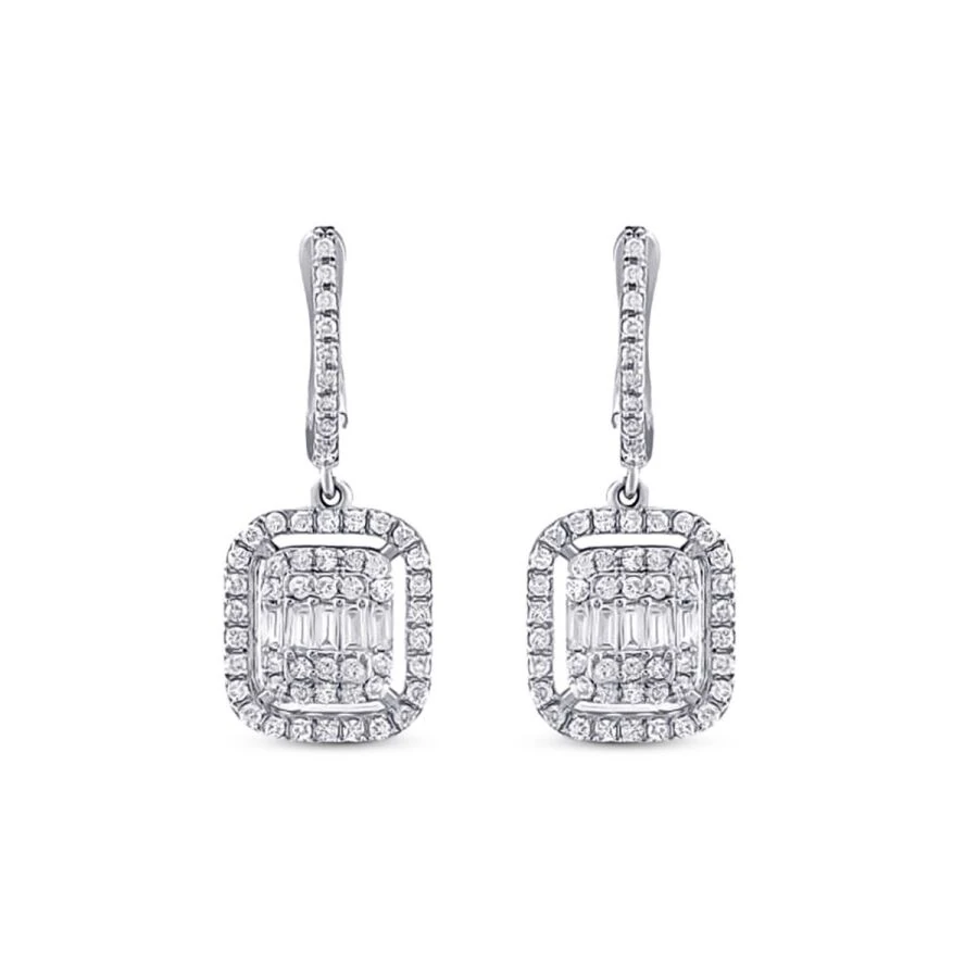0.74 Carat Diamond Baguette Earrings