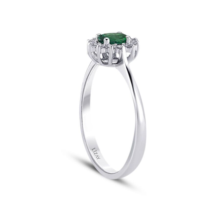 0.35 Carat Diamond Emerald Ring