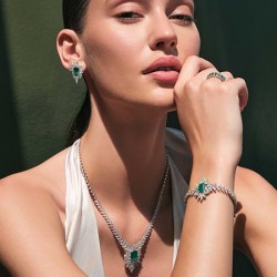 5.60 Carat Diamond Emerald Earrings