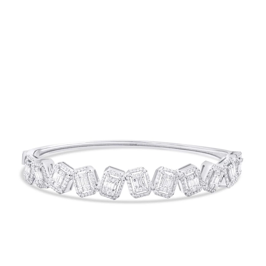 1.54 Carat Diamond Baguette Bangle