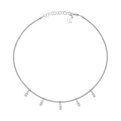 1.24 Carat Diamond Choker Baguette Necklace