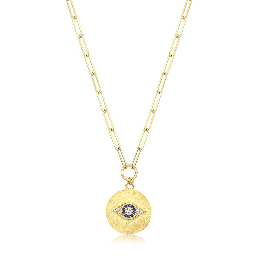 Gold Plate Eye Necklace