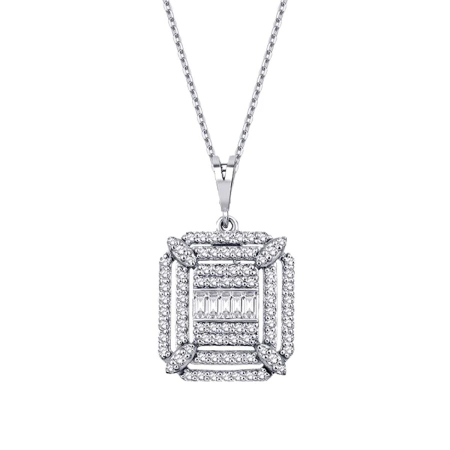 0.40 ct. Diamant Baguette Halskette