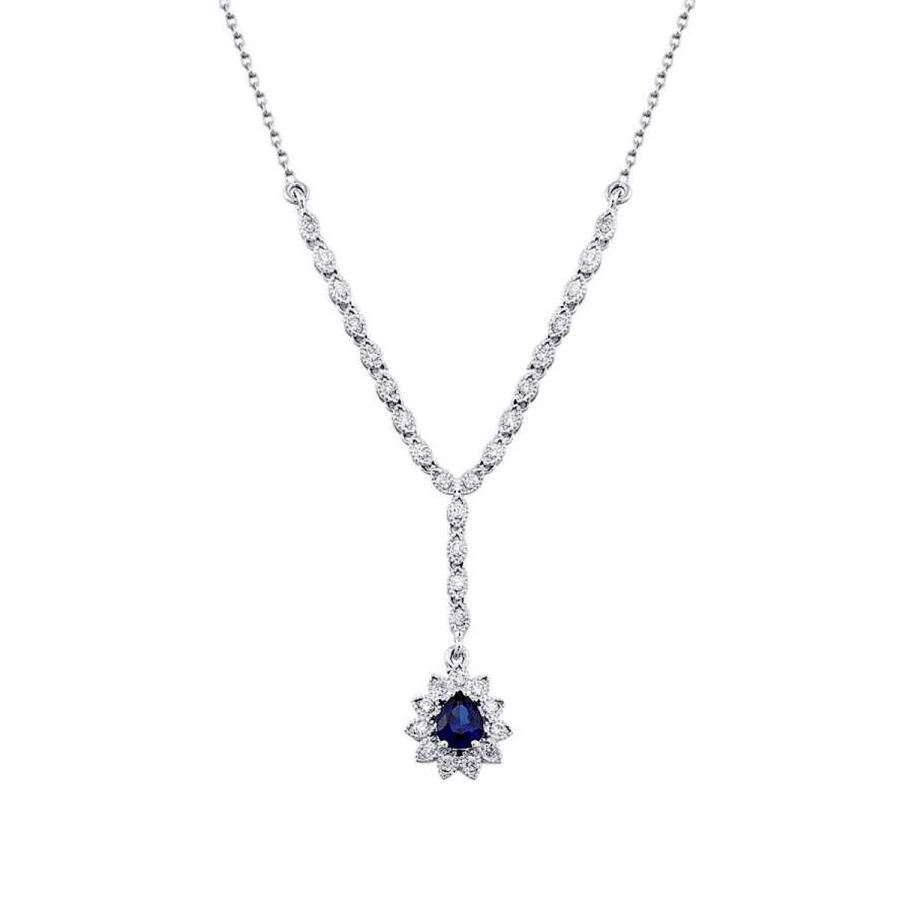 0.78 Carat Diamond Sapphire Necklace