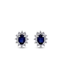 1.21 Carat Diamond Sapphire Earrings