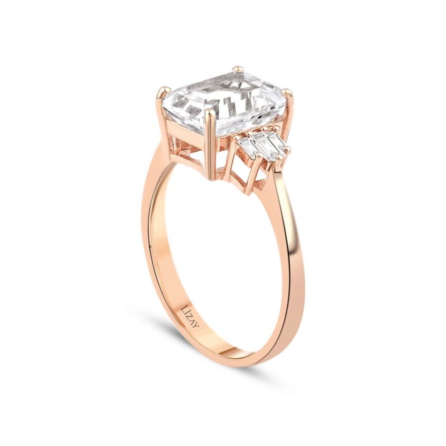 3.00 Carat Diamond Blue Topaz Ring