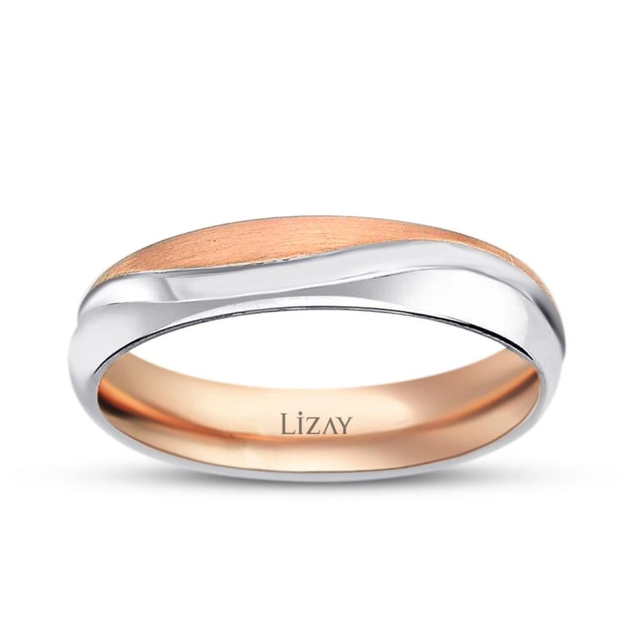 Klassischer Gold Zweifarbiger Ehering