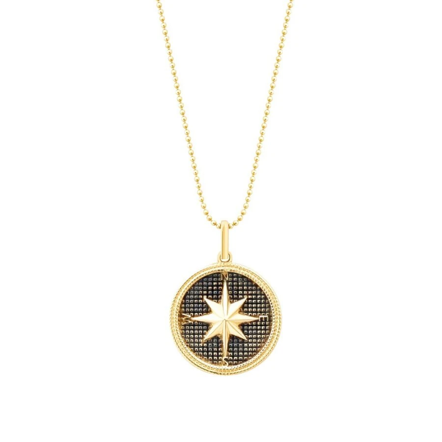 Gold Compass Men’s Necklace