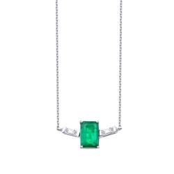 0,69 Karat Diamant Smaragd Halskette