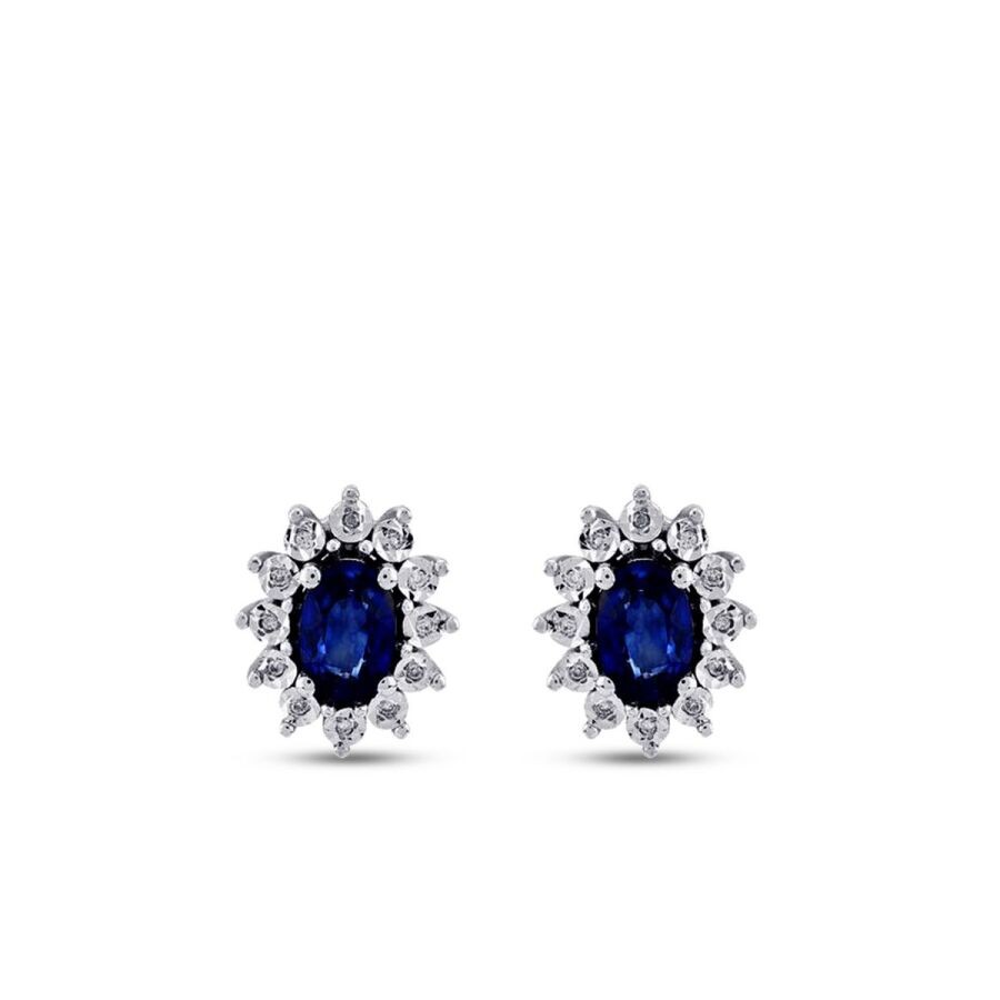 1.17 Carat Diamond Sapphire Earrings