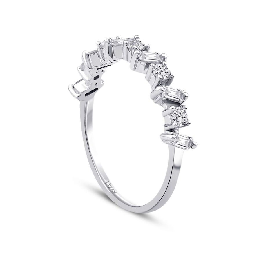 0,47 Karat Diamant Baguette Halb-Ewigkeitsring