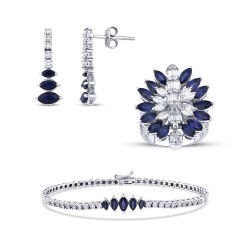 8.26 Carat Diamond Sapphire Set