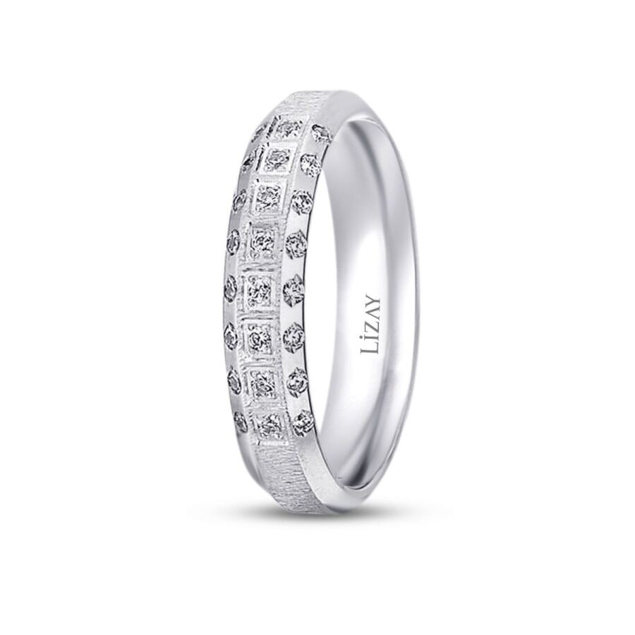 Klassischer Gold Pave Ehering