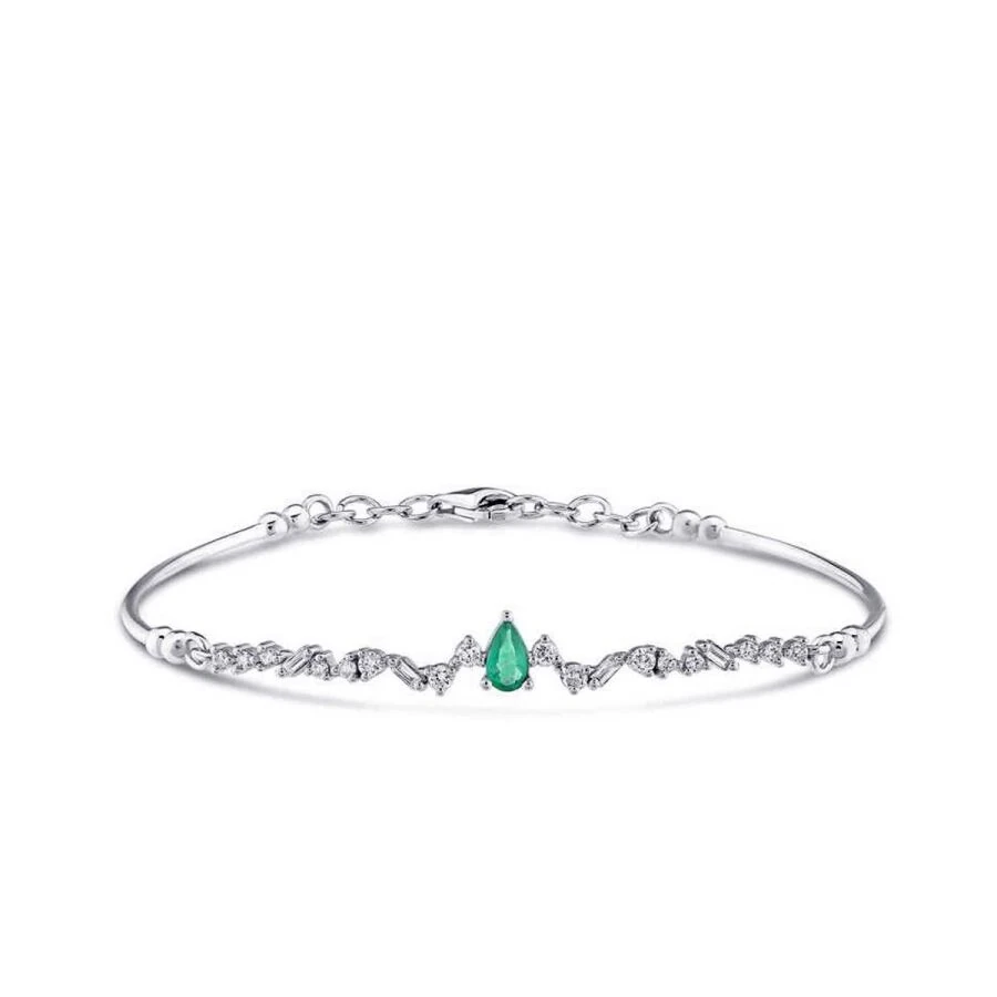 0.50 Carat Diamond Emerald Bangle