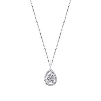 0,17 Karat Diamant Baguette Halskette