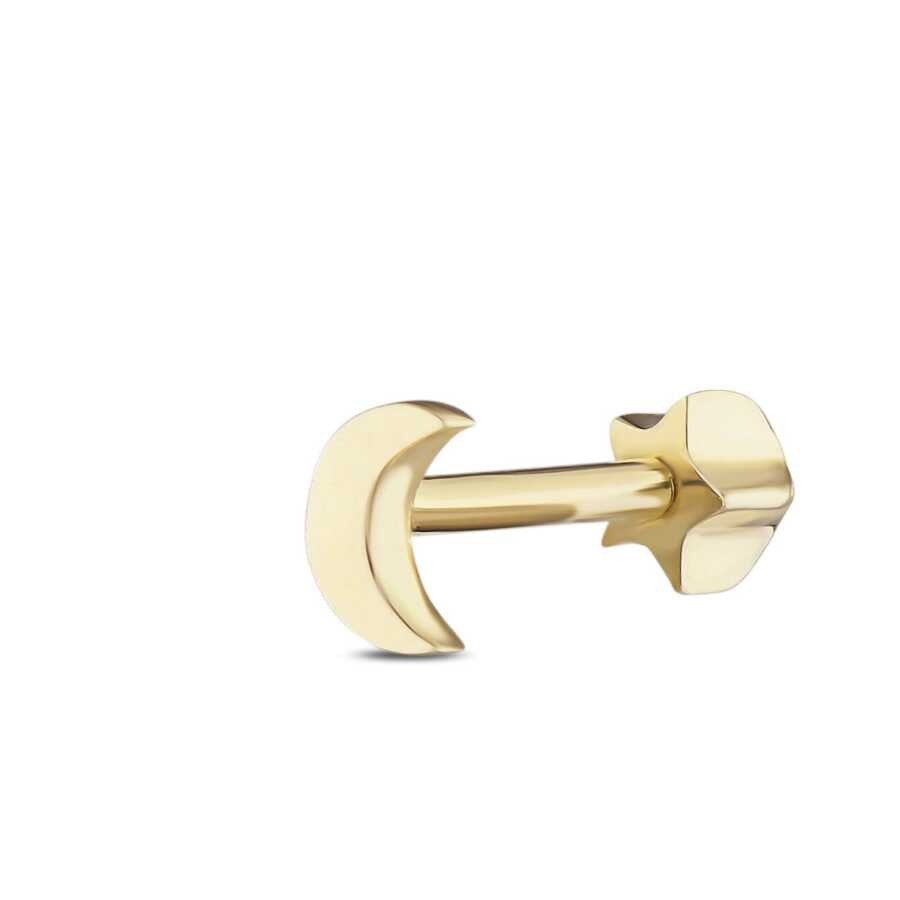 Gold Moon Tragus Earring