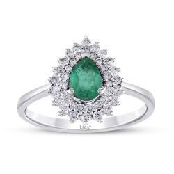 0,91 Karat Diamant Smaragd Ring
