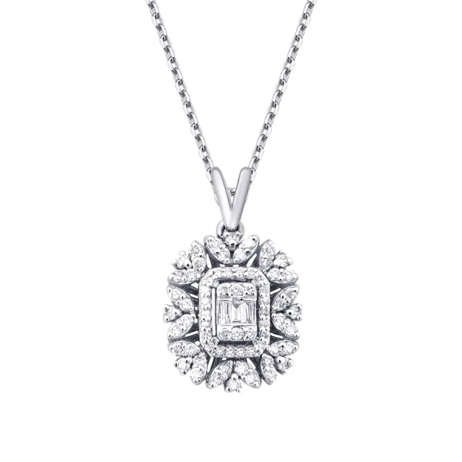0.30 Carat Diamond Baguette Necklace