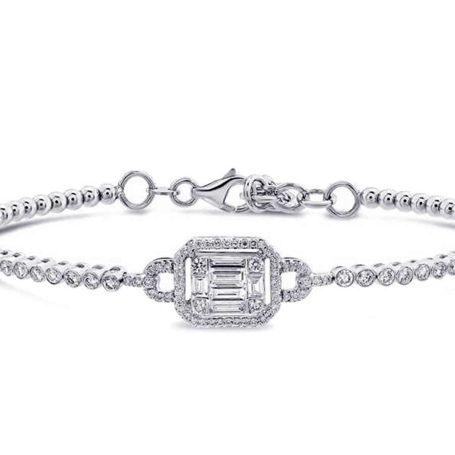 1.35 Carat Diamond Baguette Bangle