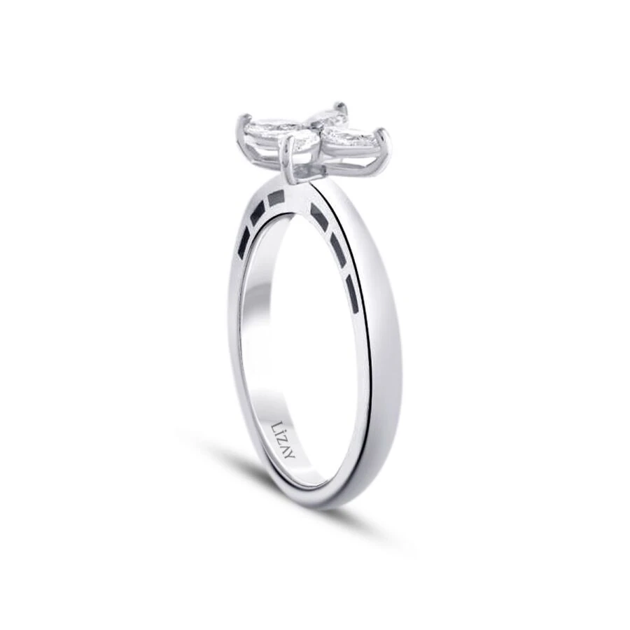 0.39 Carat Diamond Flower Marquise Ring