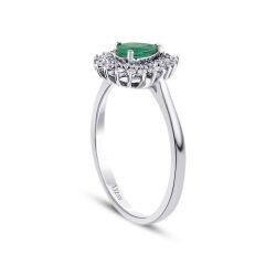 0,91 Karat Diamant Smaragd Ring