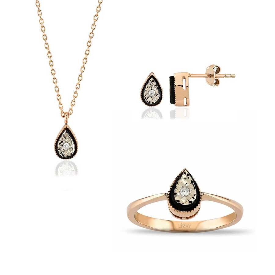 0.08 Carat Diamond Pear Mini Set