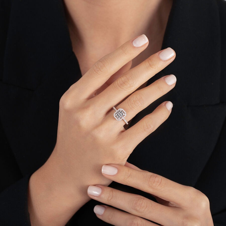 0.28 Carat Diamond Baguette Ring