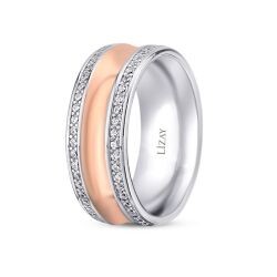Gold Two-Tone Eternity Wedding Band