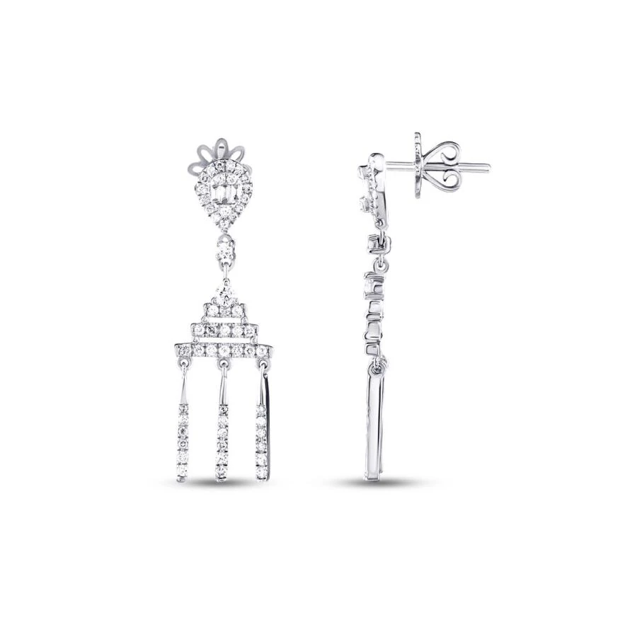 0.68 Carat Diamond Baguette Earrings