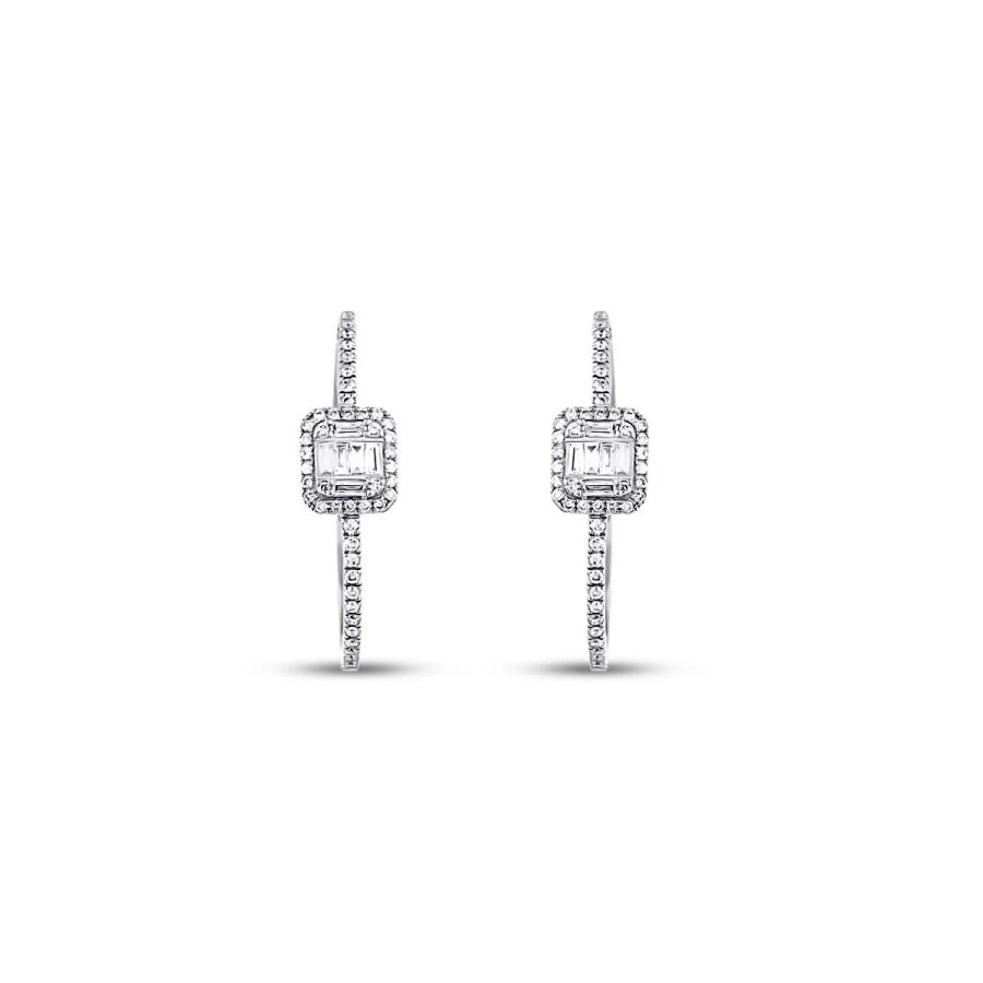 0.46 Carat Diamond Hoop Earrings