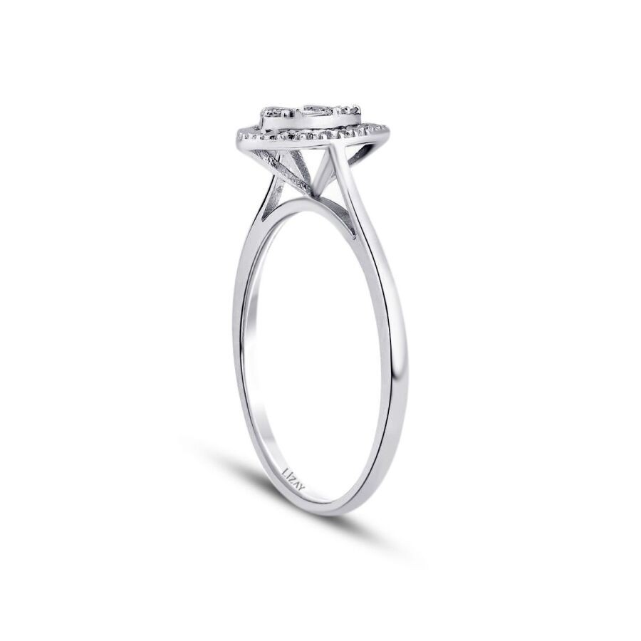 0.05 Carat Diamond-Effect Pear Baguette Ring