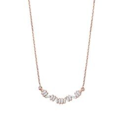 0.21 Carat Diamond Baguette Necklace