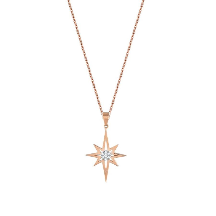 0,04 Karat Diamant Trend Stern Halskette