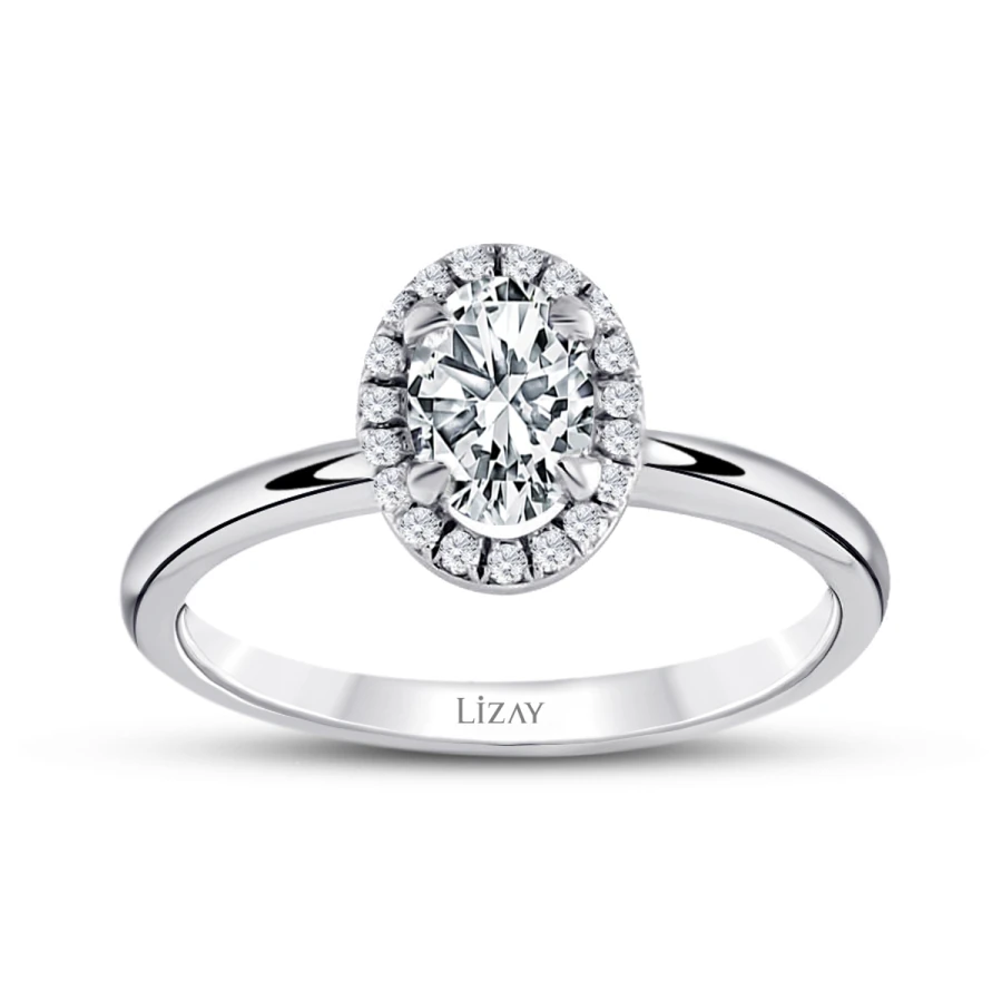 0.25 ct. Diamant Ovale Solitär Verlobungsring