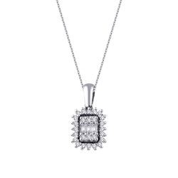0.21 Carat Diamond Baguette Necklace