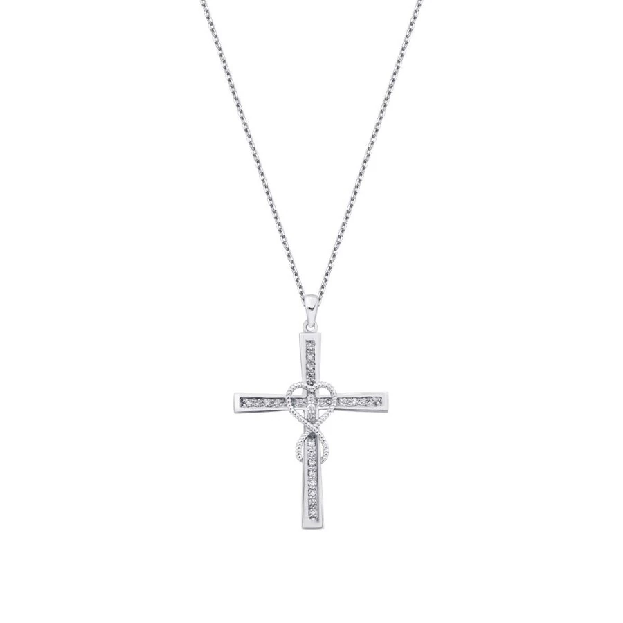 0.16 Carat Diamond Cross Necklace