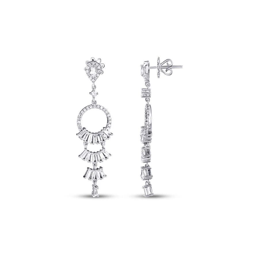 0.99 Carat Diamond Baguette Earrings