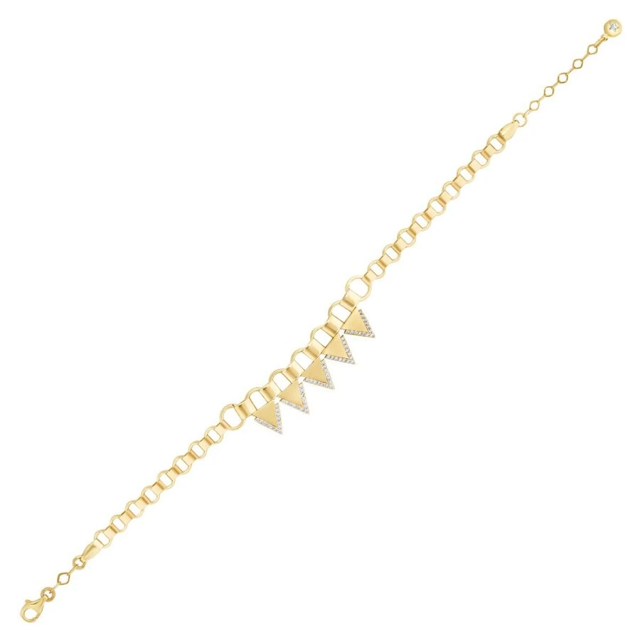 Gold Triangle Stone Bracelet