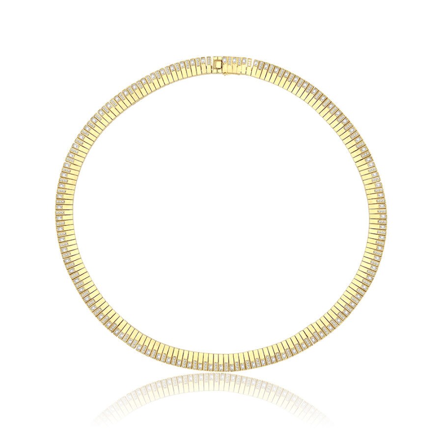 Gold Stone Patterned Necklace