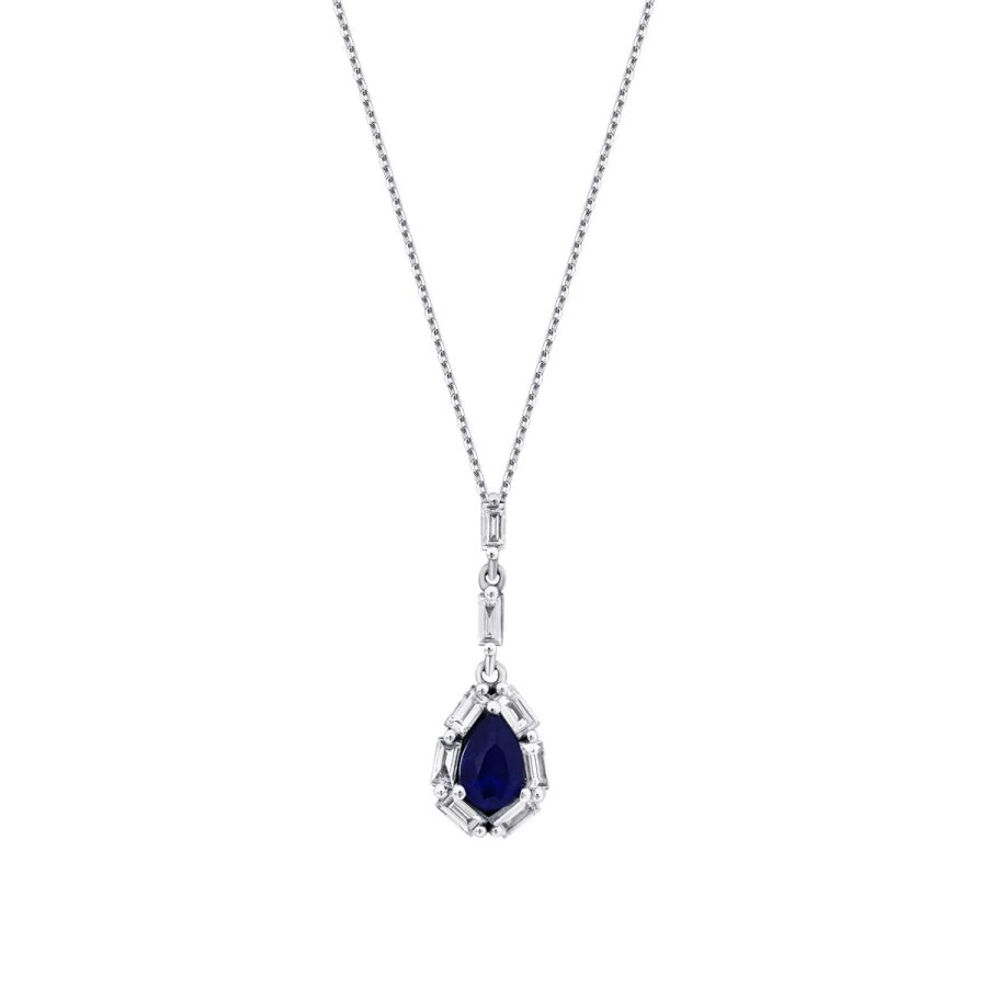 0.75 Carat Diamond Sapphire Necklace