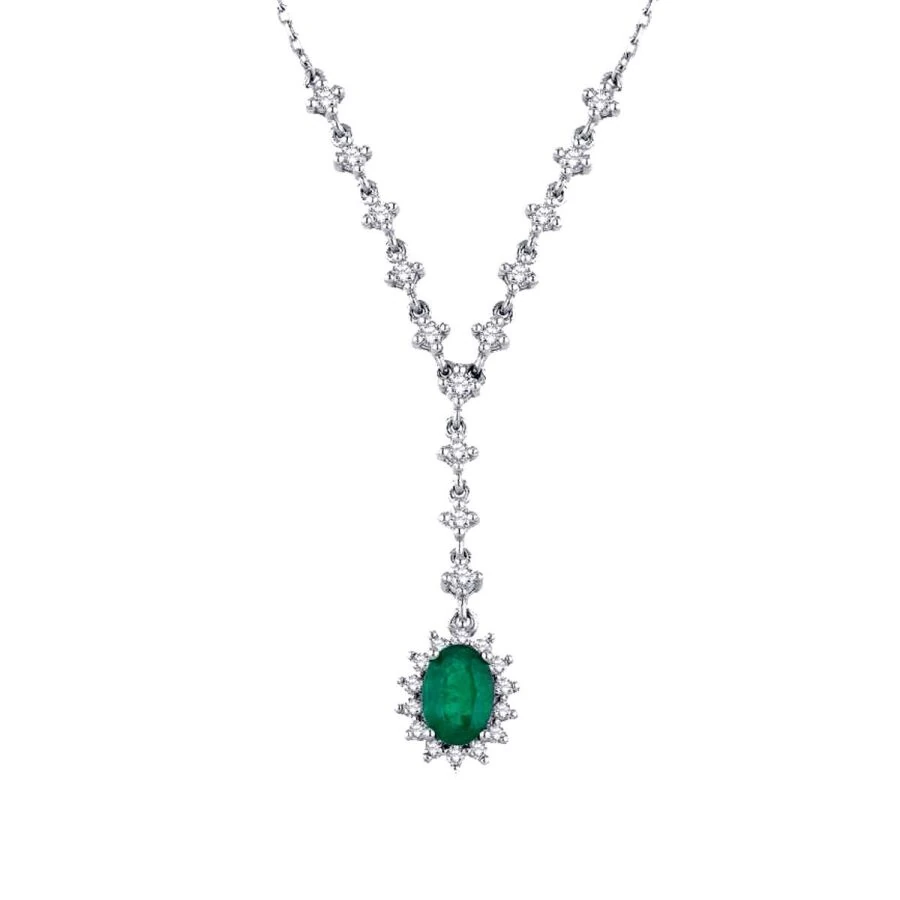 1.03 Carat Diamond Emerald Neckband