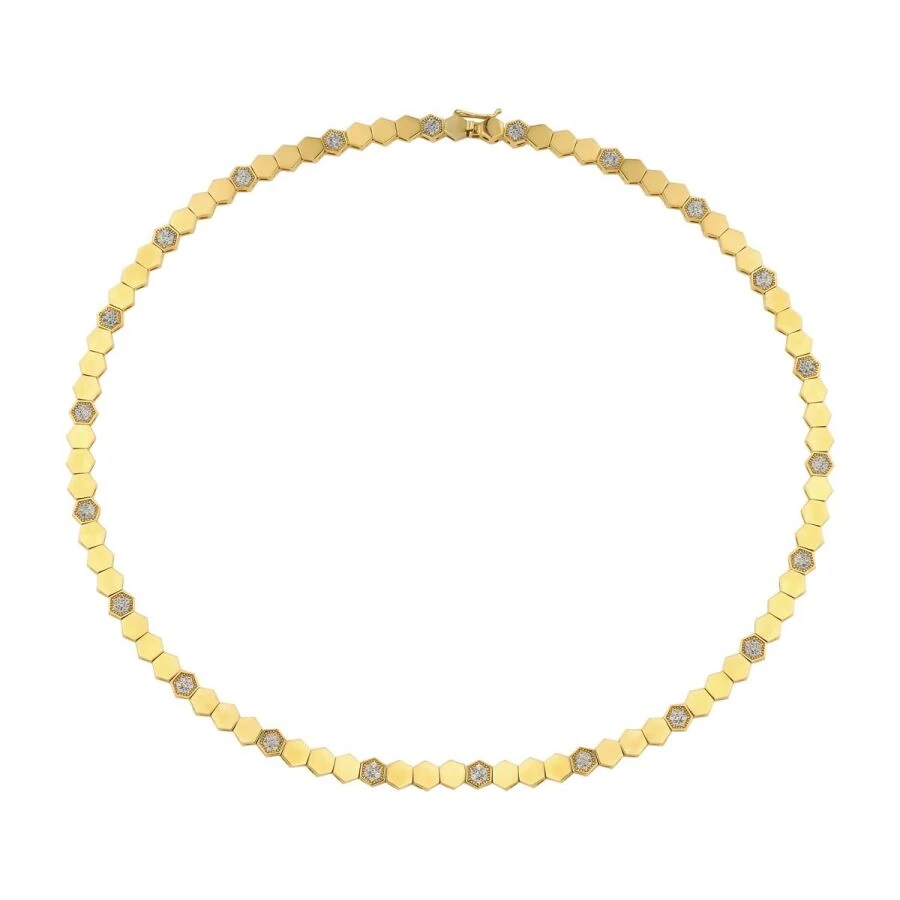 Gold Waben Halskette