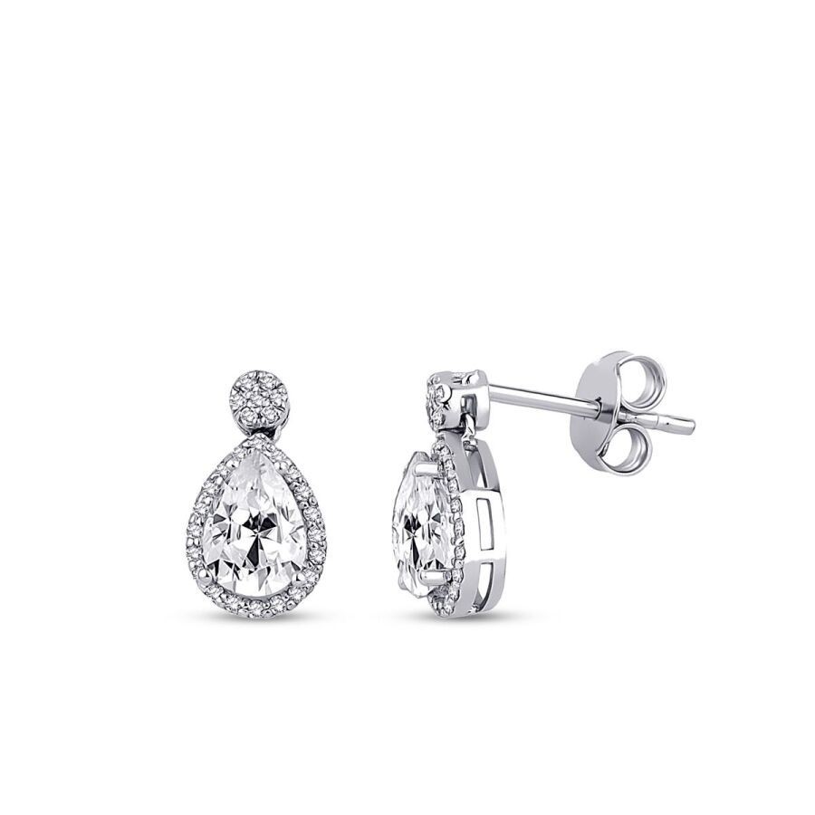 1.57 Carat Diamond White Topaz Earrings