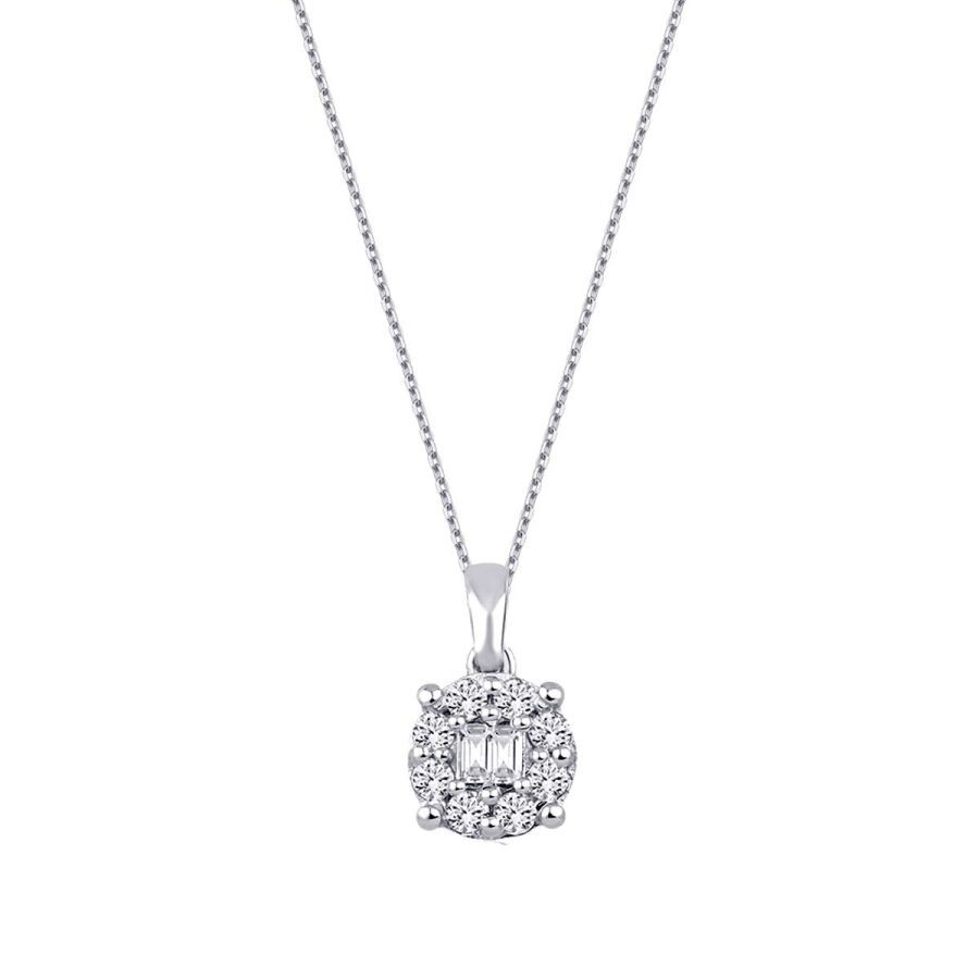 0.23 Carat Diamond Baguette Necklace