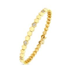 Gold Honeycomb Bangle