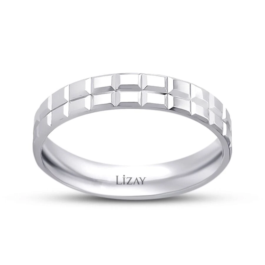 Modern White Gold Wedding Band