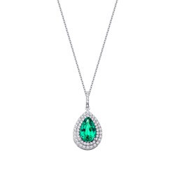 0.74 Carat Diamond Colored Stone Necklace