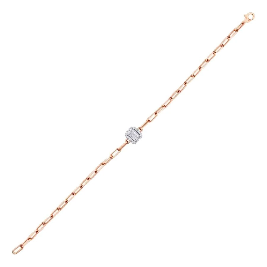 0.17 Carat Diamond Baguette Stone Chain Bracelet