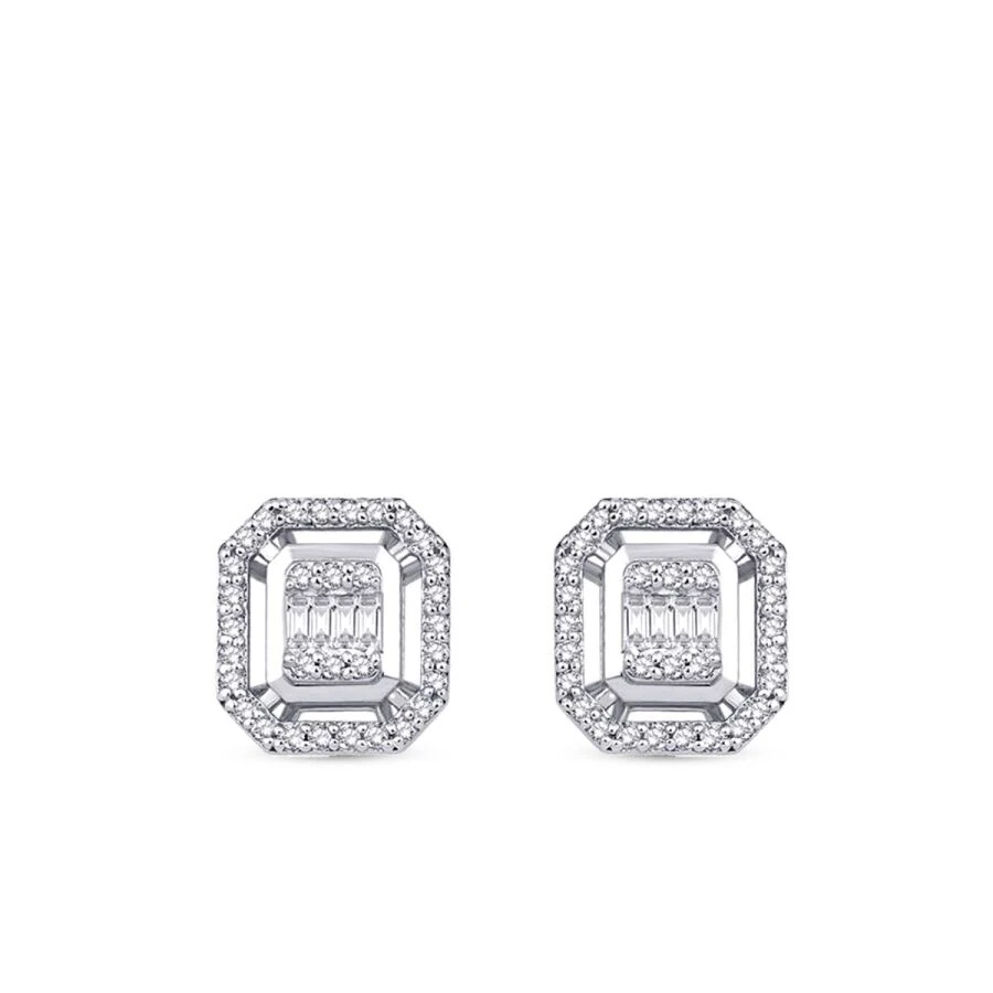0.26 Carat Diamond Baguette Earrings