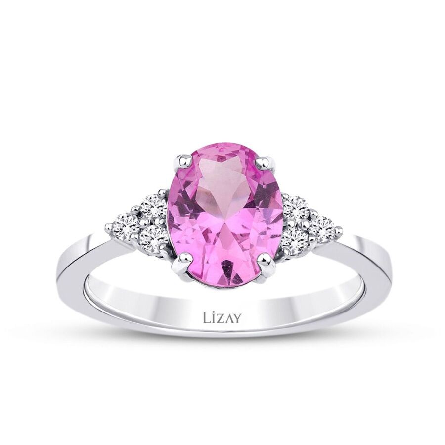 2.09 Carat Diamond Pink Sapphire Ring